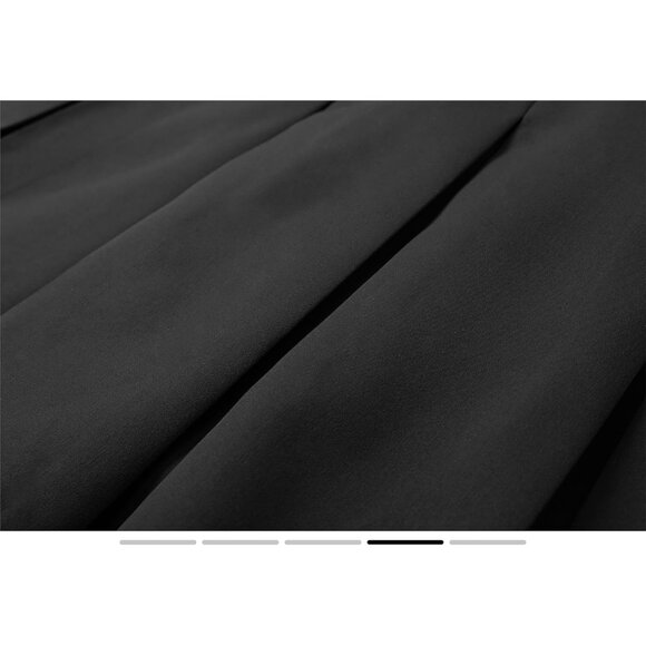 Women Knee Length Pleated Skirts, Girl Midi Long High Waisted Skirt Black - Picture 6 of 7